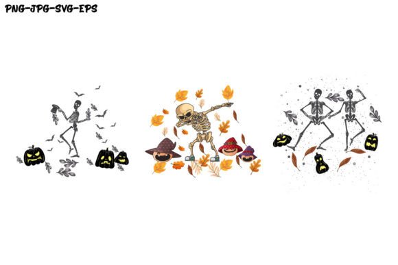 Dancing Skeleton Design- Funny Halloween Graphics & Illustrations