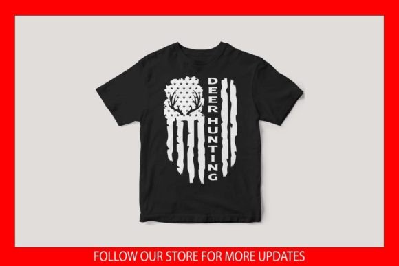Deer Hunting Funny American Flag T-Shirt Graphics & Print Templates