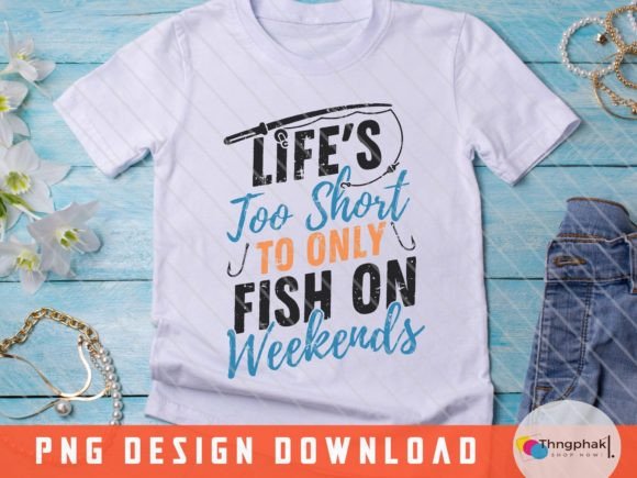 Fish on Weekends Funny Fishing Png Graphics and T-Shirt Designs