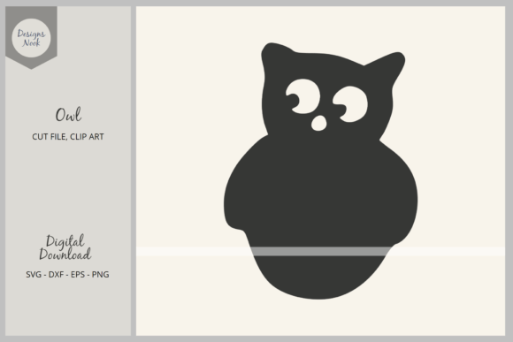 Funny Looking Owl SVG, Halloween Clipart Graphics and Illustrations