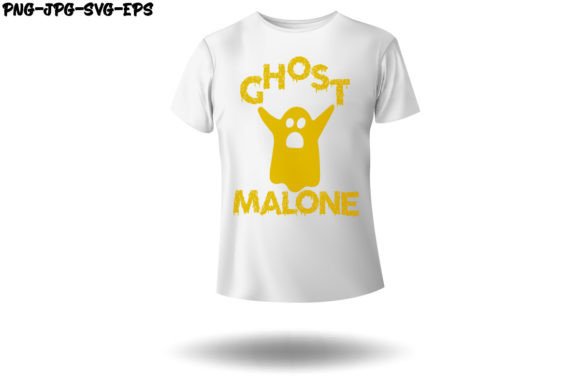 Ghost Malone Design, Funny Halloween Graphics & Illustrations