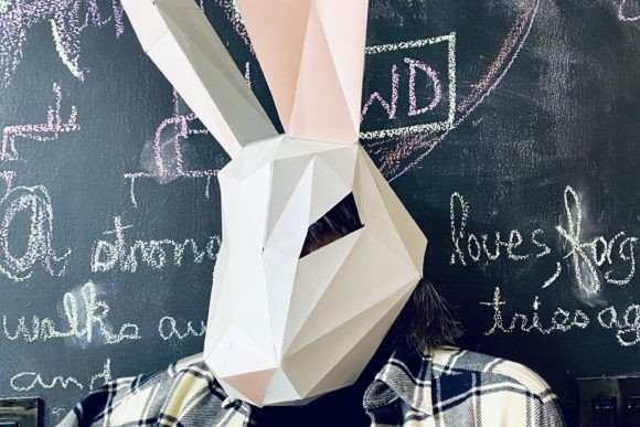 Rabbit Paper Mask: 3D SVG Animals for Creative Brands