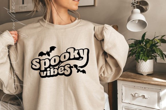 Spooky Vibes Svg Retro Funny Halloween Graphics